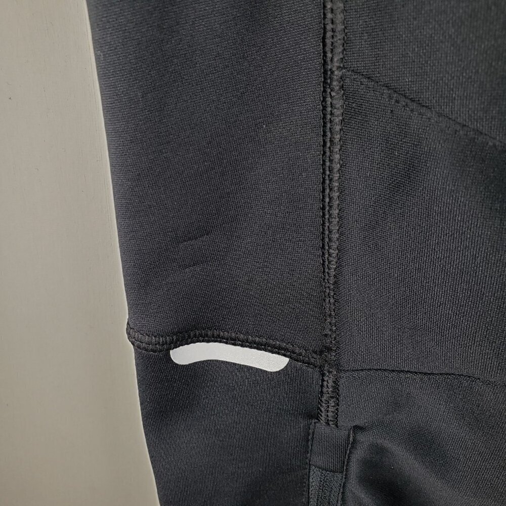 Showers Pass Fleece Lined Track Pants Black Reflective Leg Zipper Mens Medium - Picture 5 of 11